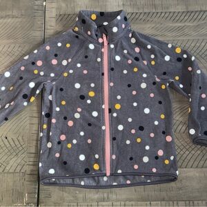 H&M Gray Fleece Jacket with Pink Accents